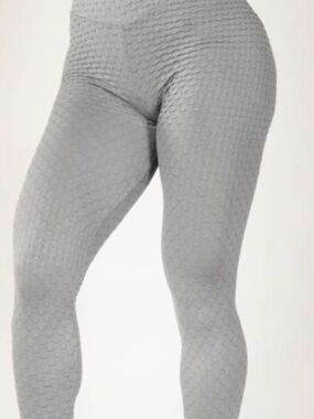 New With Tag High-Rise Textured Leggings - Gray